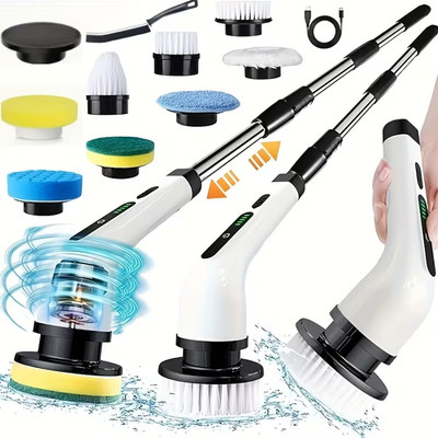 8in1 Electric Spin Scrubber Cordless Rechargeable Power Cleaning Brush