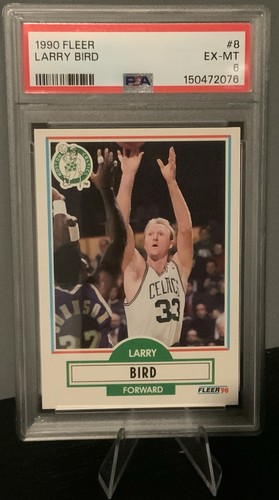 1990 FLEER - LARRY BIRD  #8 -  PSA 6