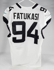 2022 Jacksonville Jaguars Folorunso Fatukasi #94 Game Issued White Jersey 46 8