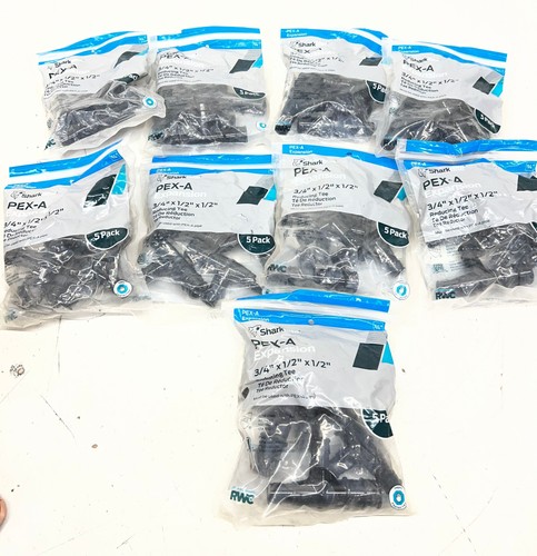 (45 TOTAL) SharkBite 3/4 in. x 1/2 in. x 1/2 in. PEX-A Plastic Tee