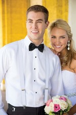 Men's White Clip-on Suspenders