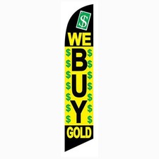 WE BUY GOLD 12ft Feather Banner Swooper Flag - FLAG ONLY 3 