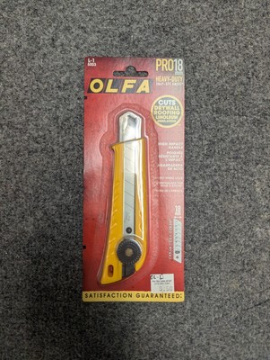 Olfa L-1 Utility Knife 18mm Heavy-Duty Snap-Off Blade Brand New In Package