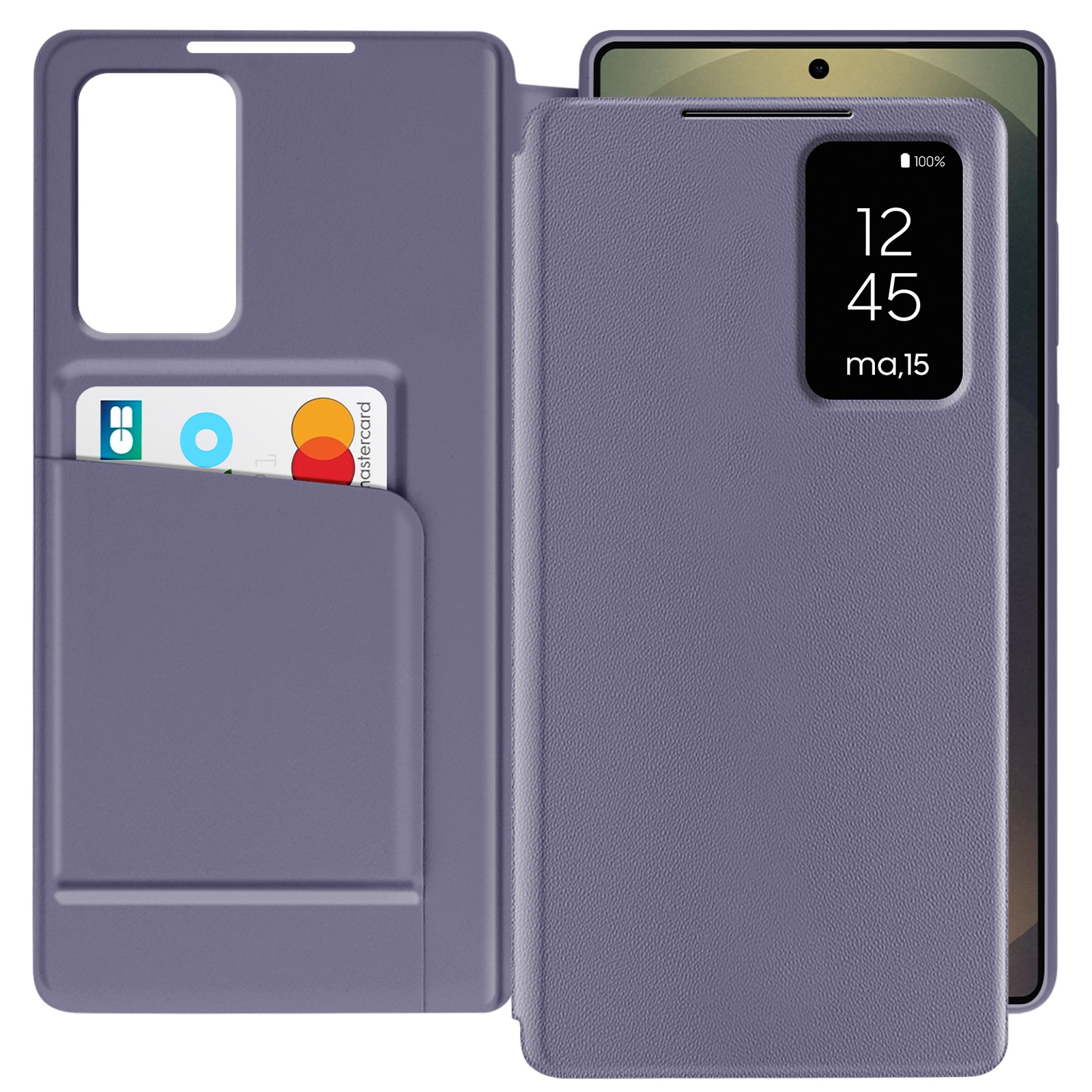 Housse en cuir Galaxy S25 Ultra lavande aux finitions soignées et ajustement précis