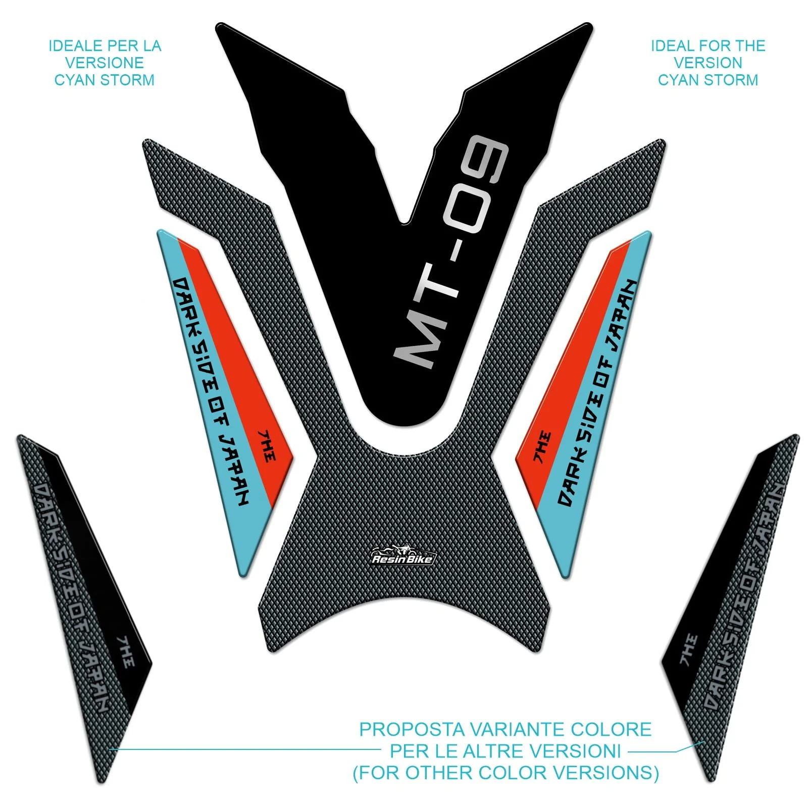 Resin Bike 3D Motorcycle Stickers - Tank Pad | Yamaha MT-09 2021>2024