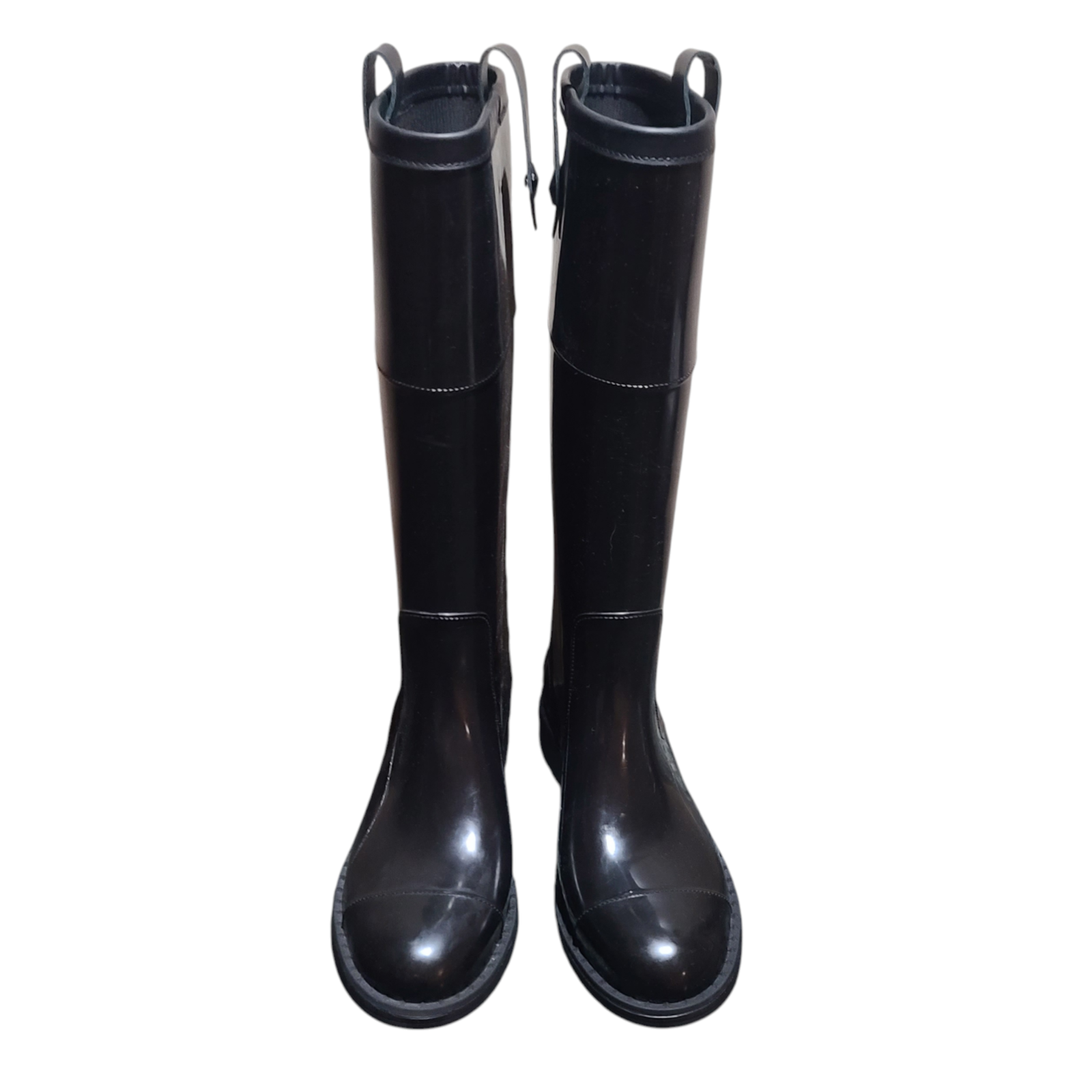 Jimmy Choo Edith Rubber Knee High Black Rain Boot Size 40 (US 10)See Description