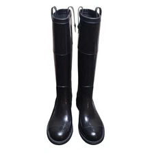 Jimmy Choo Edith Rubber Knee High Black Rain Boot Size 40 (US 10)See Description