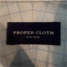 Proper Cloth Men's Light Blue White Plaid Dress Shirt L Long Sleeve Non-Iron