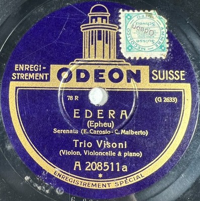 Trio Visoni (Violine, Cello, Klavier) Efeu / Babyschlaf 78 U/min 10'' Odeon A 208.511