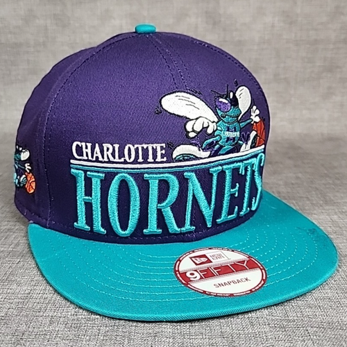 Casquette New Era Charlotte Hornets – Retro Snapback 9Fifty – Blanc – Unisexe