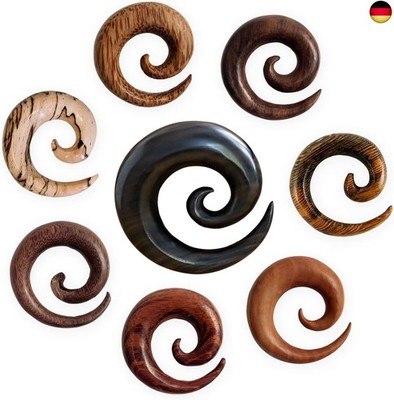 Fly Style Dehnspirale Expander Ohr Piercing aus verschiedene Holzarten