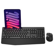 Wireless Keyboard and Mouse Combo, Full-Sized Ergonomic Keyboard with Wrist R...