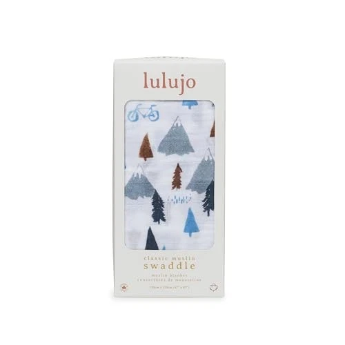 Manta de algodón con estampado de montaña al aire libre Lulujo Baby 47 pulgadas X 47 pulgadas Foto 2 de 4