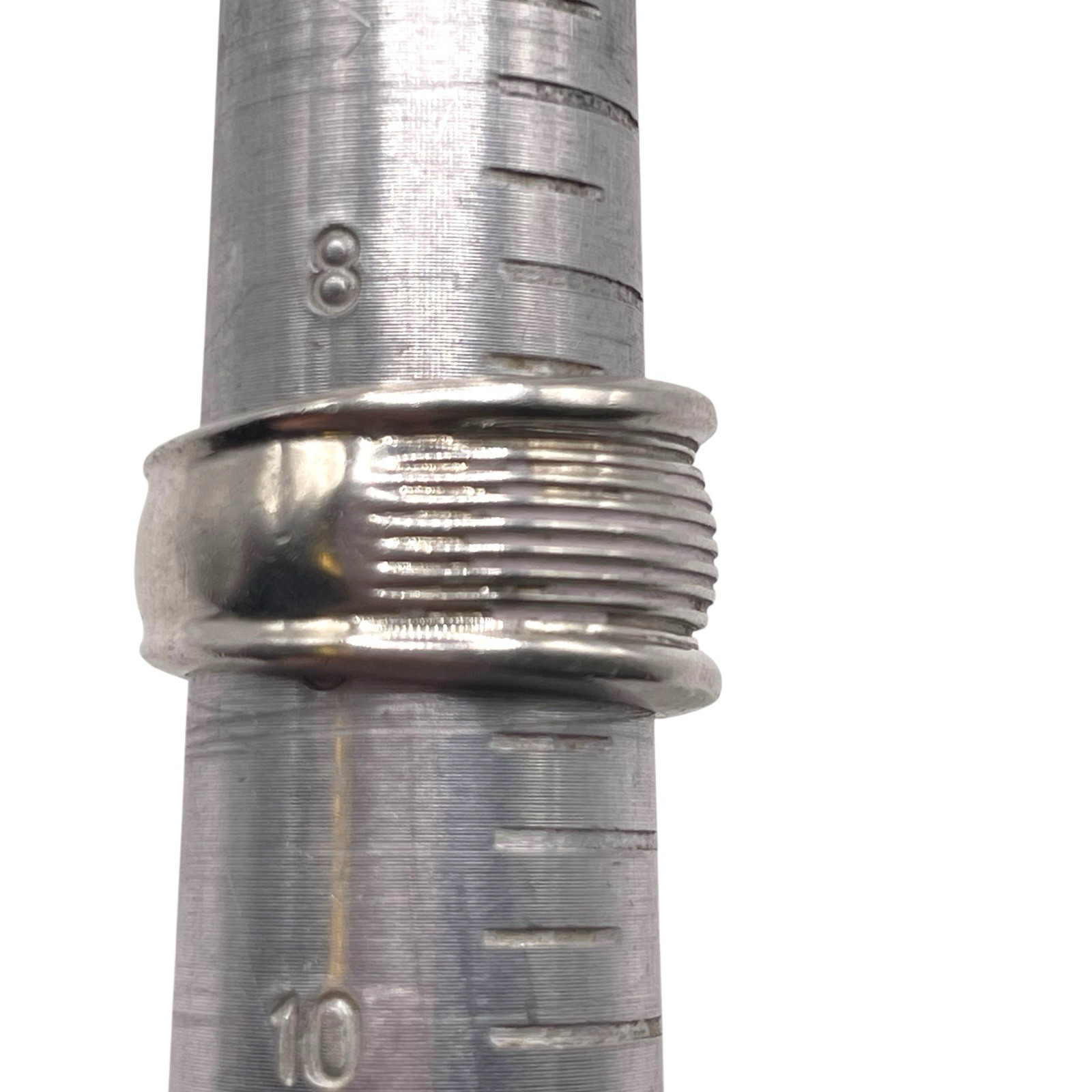 Solid Designer Ribbed 925 Sterling Silver 11mm Wi… - image 9