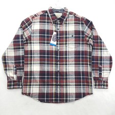 NEW Weatherproof Vintage Shirt Mens Large Red Plaid Flannel Button Long Sleeve