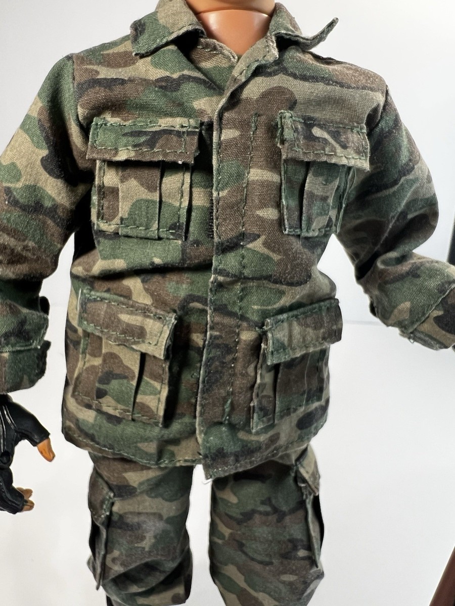 Vintage GI Joe 12” Soldier Camo Outfit Rifle Hasbro Action Figure