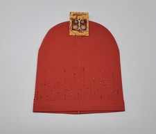 MARIV Kids Girls Cotton Blend Rhinestone Drops Red Hat Sz 2-4 Years NWT