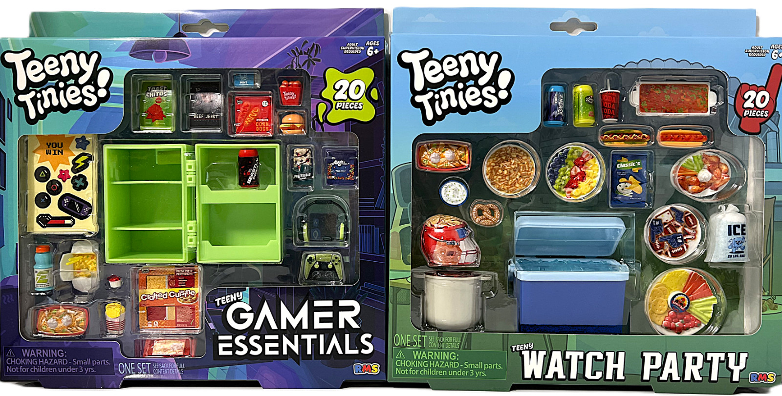 Teeny Tinies Teeny Watch Party, Gamer Essentials Mini Food P