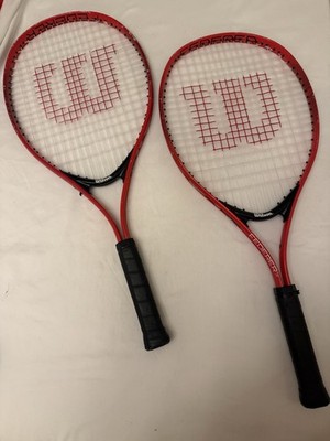 Set Of 2 Wilson- Roger Federer 25 Inch Junior Tennis Racket (Ages 9-10) - Red