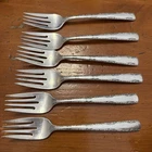 6 Gorham Sterling Silver Camellia Salad Forks - Scrap Or Not - 242g