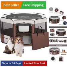 Dog Playpen 46" Portable Pet Play Pens for Small Medium Dogs, Foldable Exerci...