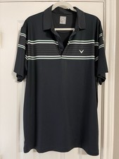 Callaway Men's Opti-Dri Active Black Polo Golf Performance Stretch Shirt LARGE