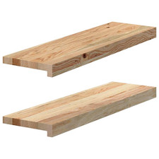 Window Sills 2pcs Solid Oak Natural Untreated 70x20x2 cm Robust Durable Sanded