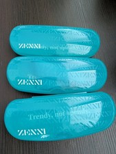 LOT OF 3 Zenni Optical Hard Plastic Glasses Case WITH CLEANING CLOTH