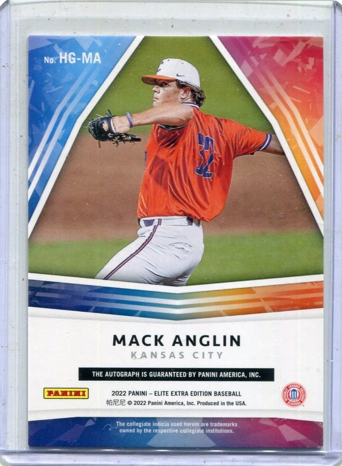 2022 Panini Elite Extra Edition Mack Anglin Hidden Gems Auto - Image 2 of 2