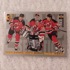 1996 Collector's Choice 3 Star Selection Scott Stevens Martin Brodeur #322 HOF