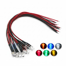 5/10Pcs New 3mm 5mm Pre Wired LED DC9-12V Lights Emitting Diodes