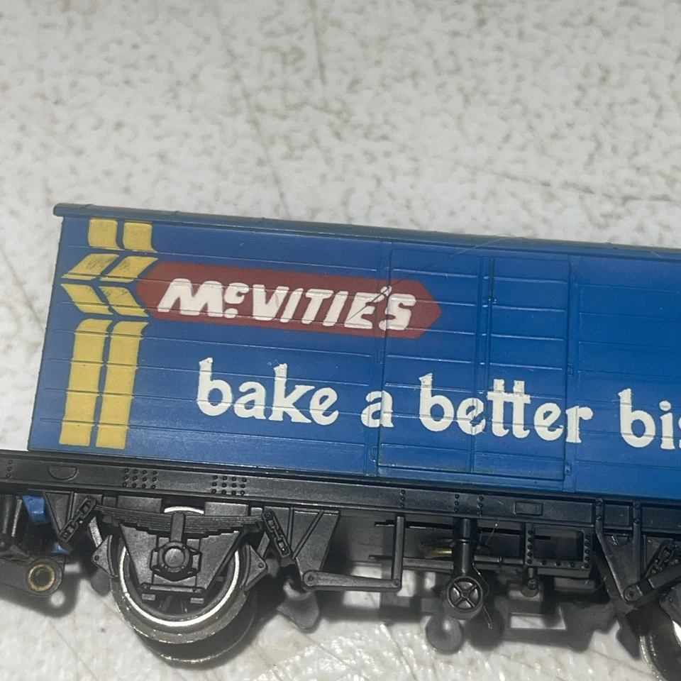 RARO Hornby McVities Galleta Azul Carro Escala OO Calibre Escala Tren Usado Foto 3 de 4