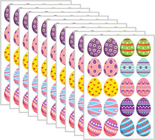 200 Pcs Easter Egg Stickers for Kids, round Stickers for Cards