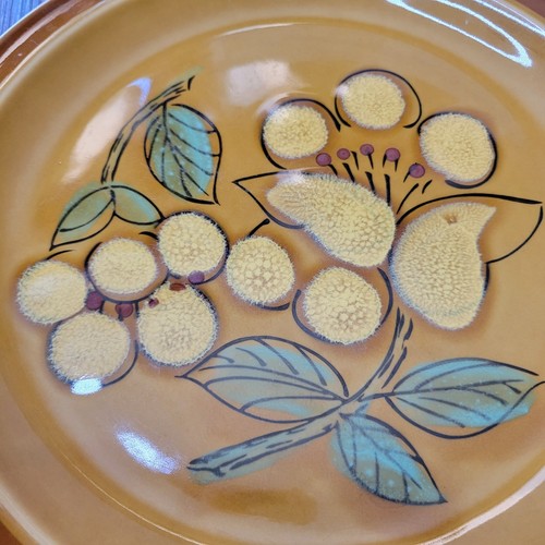 Fashion Manor Japan Stonewear Flora 10,5 Zoll Speiseteller Set / 5 Vintage 70er MCM - Bild 3 von 18