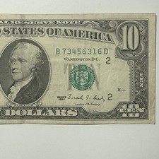 1990 10 dollar bill $10 Small Face New York Block Old Note Collectable