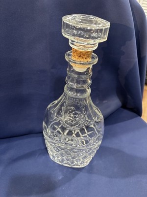 Vintage JAMES E PEPPER Diamond Optic Whiskey Decanter Bottle With Glass Stopper 