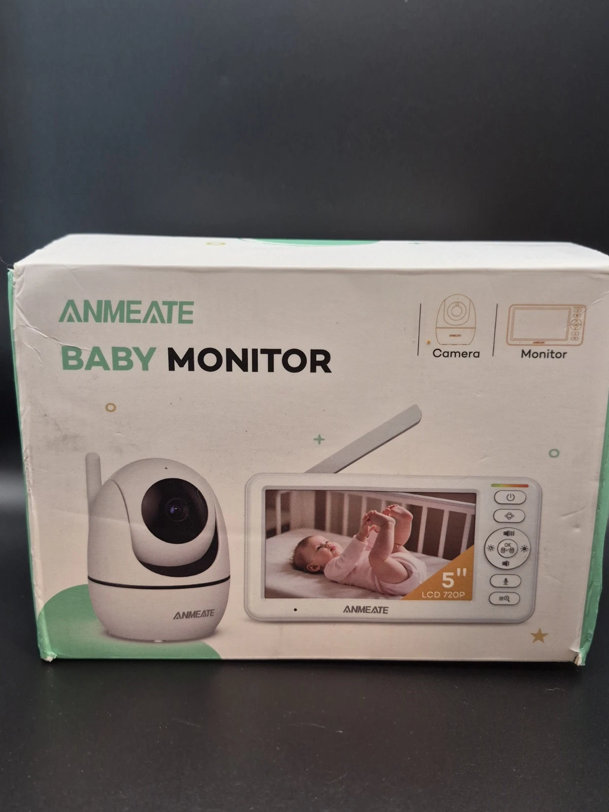 Kidsneed Baby Monitor With Camera And Audio- 720p 360* 5inch” Screen