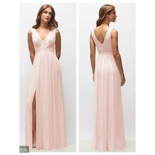 Elegant New Dessy Collection Blush Chiffon Gown
