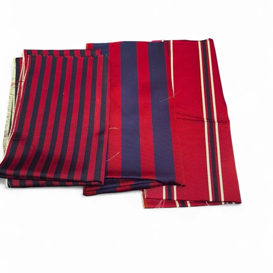 Lote de 9 piezas de tela 100 % seda roja y azul costura manualidades hágalo usted mismo Foto 4 de 4