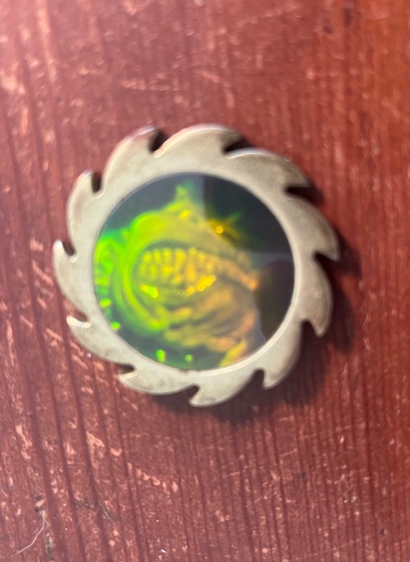 VTG 1990’s Brass Saw Blade Pit Bull Holographic Pogs Milk Caps Slammer Spinner