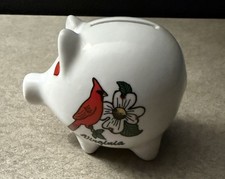 Vintage I Love Virginia Porcelain Pig Piggy Bank with Heart Eyes and Nose