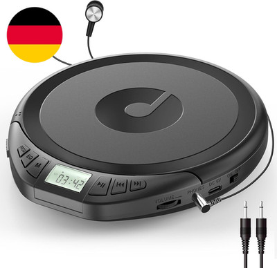 CD Spieler Tragbarer Cd-Player Persönliche CD Players Mit Kopfhörer LCD Display 
