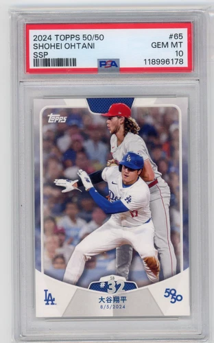 2024 Topps 50/50 Shohei Ohtani SB 32 Kanji Variation #65 SSP PSA 10 Dodgers