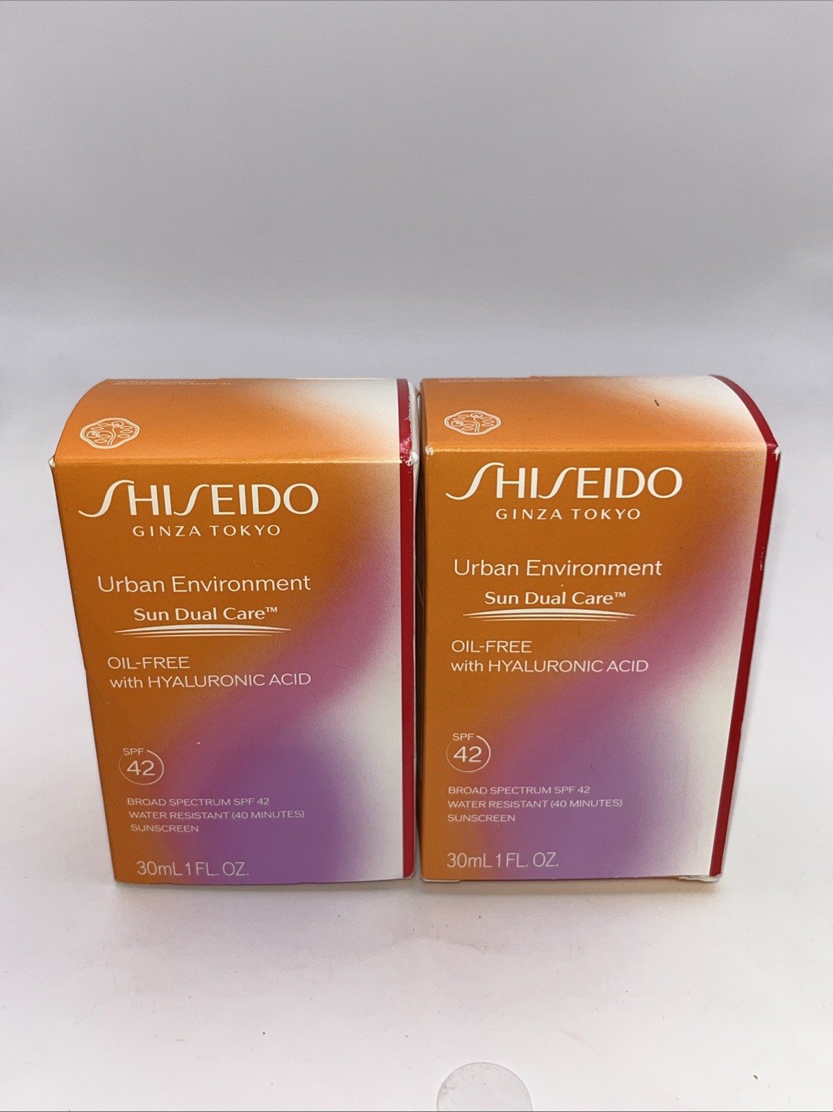 2X Shiseido Urban Environment Oil-Free hyaluronic acid sunscreen SPF 42 30mL