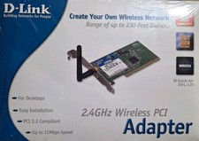D-Link Air DWL-520 Wireless PCI Adapter 2.4GHz 11 Mbps IEEE 802.11b