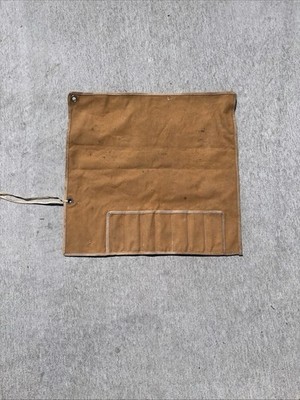 Vintage Canvas Tool Roll-up Bag 7 pocket UNBRANDED 