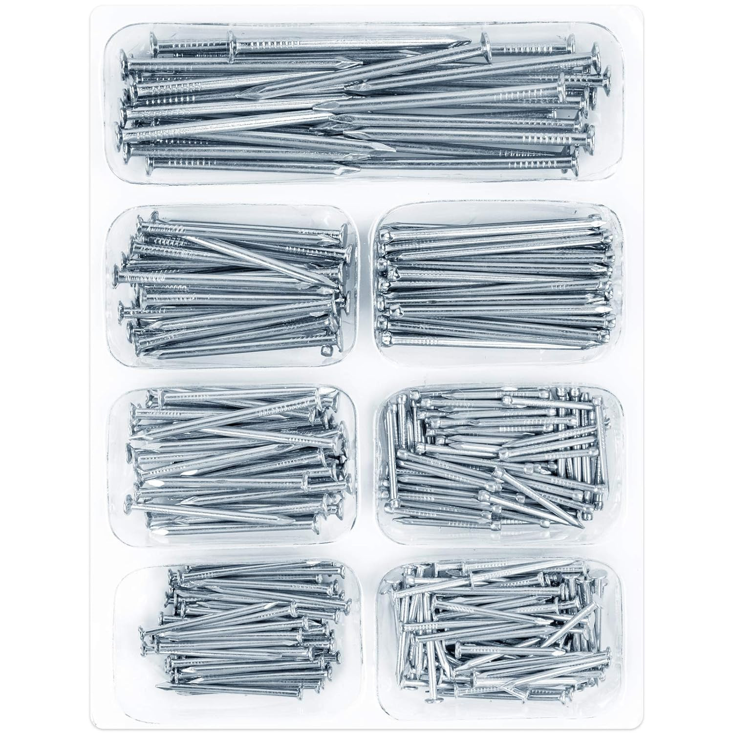 400 Pcs Galvanized Nails Assortment Kit - Picture Hanging & Small Nails for Craf