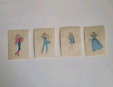 Vintage 1989 Mattel Panini Barbie Collectors Stickers Made In Italy 4 ct