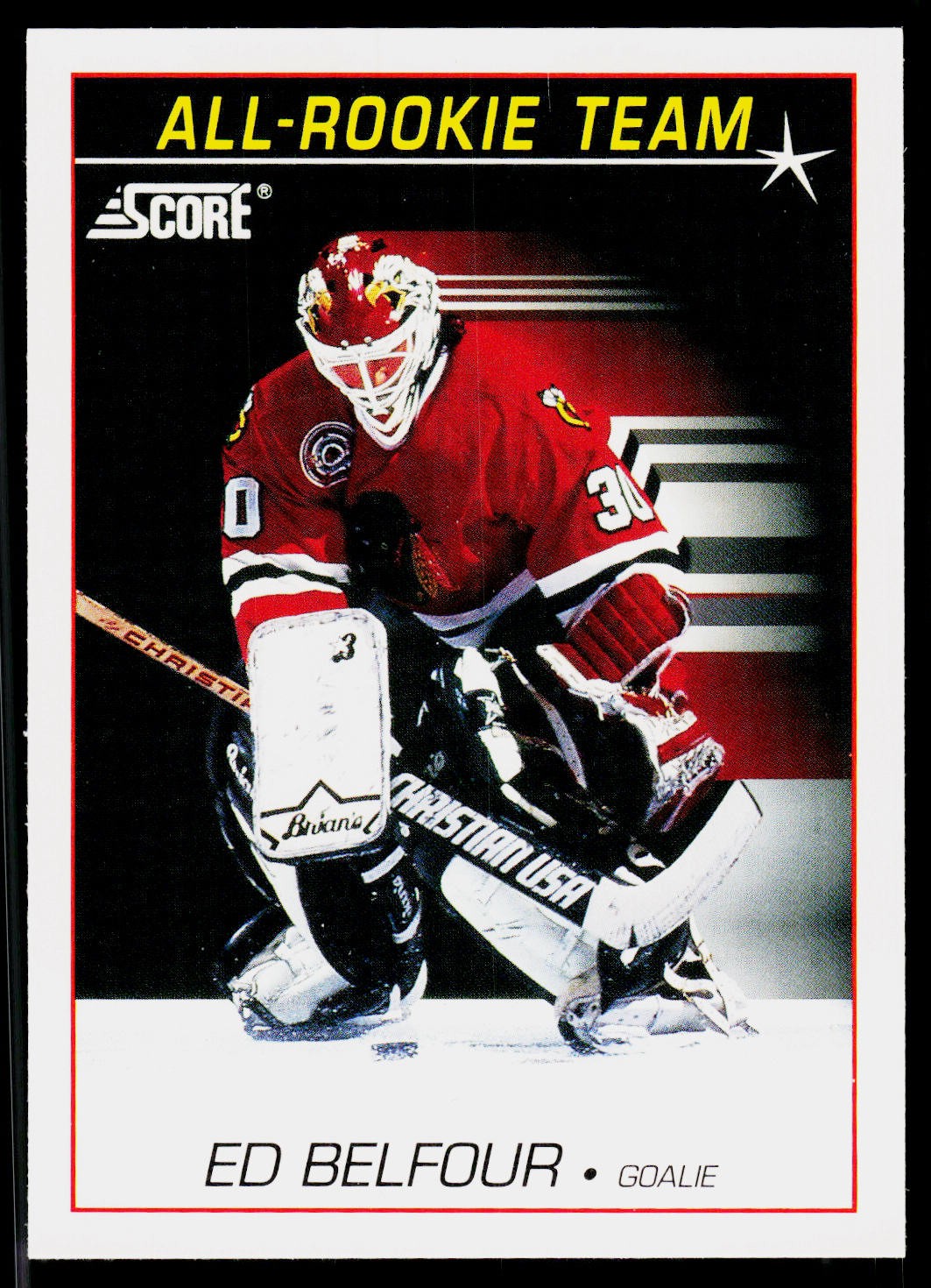 Ed Belfour, 1991-92 Score American, #348, Chicago Blackhawks,