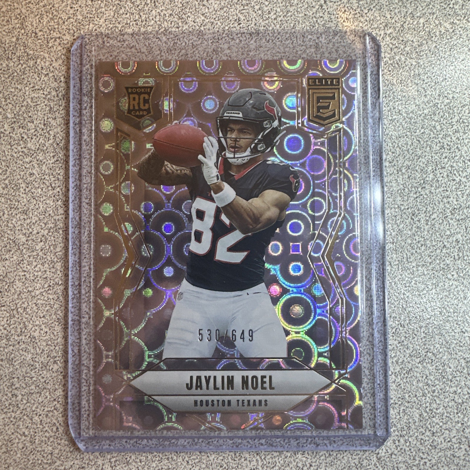 2025 Panini Donruss Elite Jaylin Noel Lavender Pyramids /649 #135 Texas (RC)